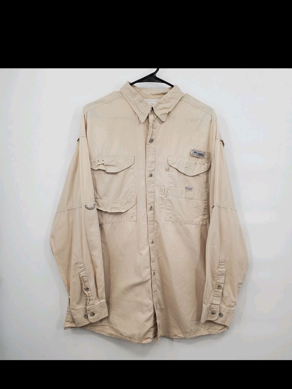 Columbia Men’s Beige Long-Sleeve Fishing Shirt